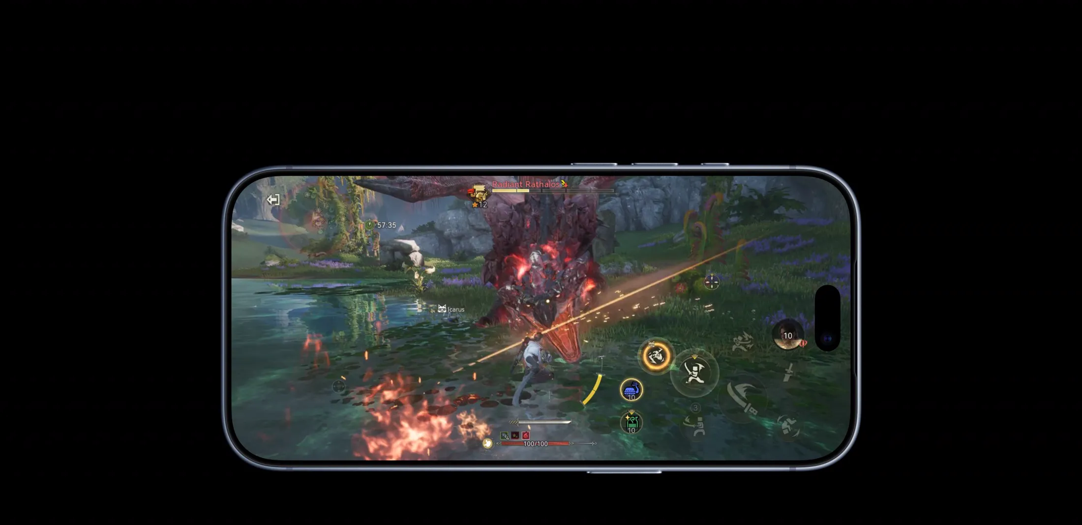 A game running on iPhone 18 Pro